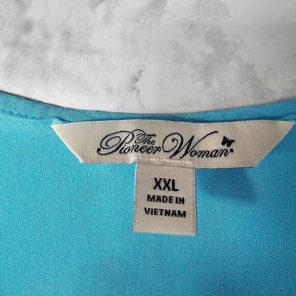 The Pioneer Woman Sz XXL Embroirered BOHO Festival Lace Ruffle Peplum Blouse - Picture 3 of 12